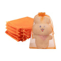FUNFERY 100PCS Orange Organza Gift Bags 6x9in,Drawstring Pouch for Jewelry
