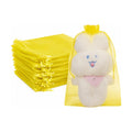 FUNFERY 100PCS Lemon Yellow Organza Gift Bags 6x9in,Drawstring Pouch