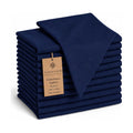 CLOUDLOOM Regular Stitch Cotton Cloth Napkins Navy Blue Set of 12, 17"x17"
