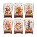 Moukeren Fall Chair Back Cover Set of 6 Thanksgiving Pumpkin Slipcovers Stretch Dining Chair Back Covers Farmhouse Removable Elastic Seat Protector for Home Harvest Party Kitchen Decor (Maple Leaf)