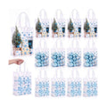 Pajean 25 Pcs Winter Plastic Gift Bags with Handles, Blue Snowflake Pouches