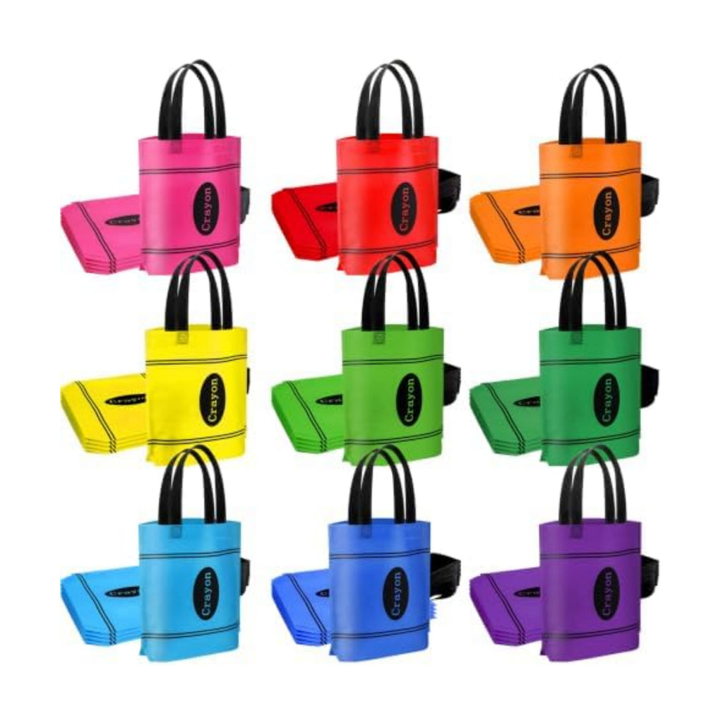 Hosuly 36 Pcs Back to School Gift Bags Crayon Tote Bags Bulk