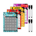 XOXO Parents Movie Night Bingo Cards, Reusable Supplies - Action