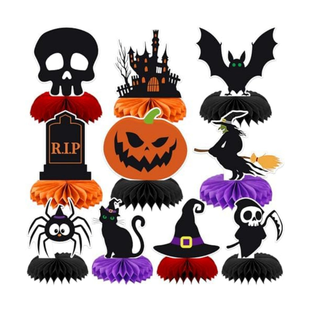 Halloween Table Decorations, 10Pcs Spooky Honeycomb Centerpieces
