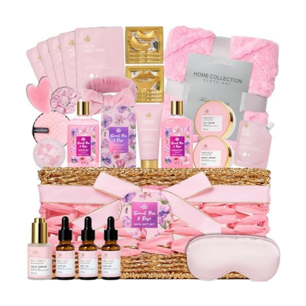 Gifts for Women, 35 Pcs Rose Home Spa Gifts Basket, Get Well Soon Gifts Set