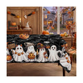 Halloween Tablecloth Rectangle 60 x 84 Inch, Washable Fabric Spiderweb Black Halloween Tablecloth Rectangular Spider Web Ghost Table Cloth Rectangle Table Cover for Kitchen Dining Party