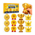12 Pack Squishy Toys Bulk, Slow Rising Trophy Medal Crown Ribbon Squeeze Toys,Prize Box Toys, Classroom Prizes, Teacher Rewards, Party Favors, Goodie Bag Stuffers