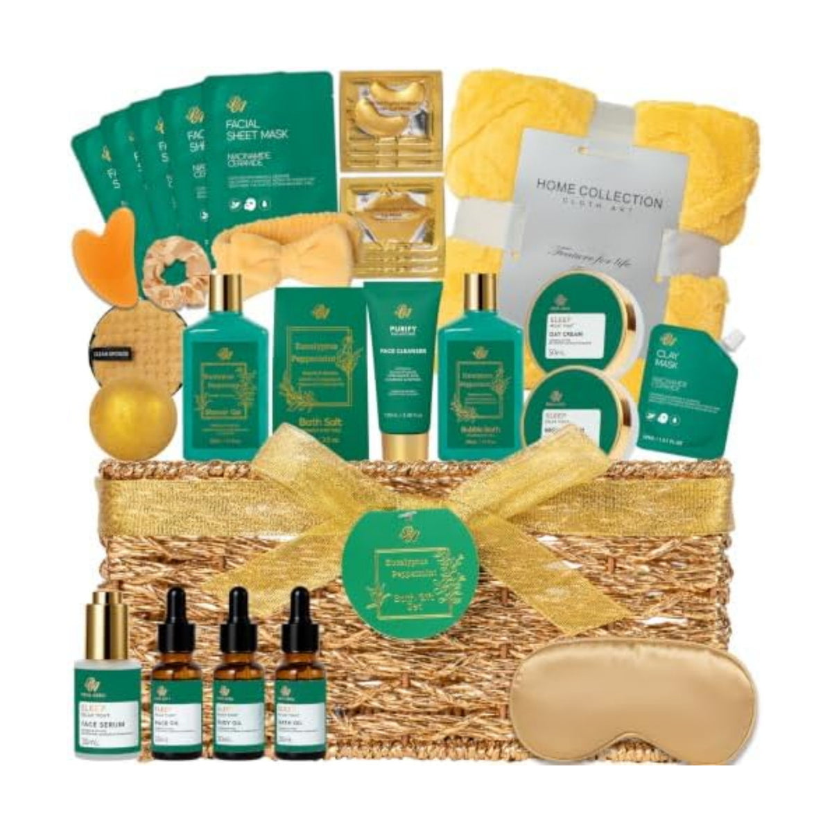 Gifts for Women & Men, 35Pcs Eucalyptus Home Spa Gift Basket, Get Well Soon