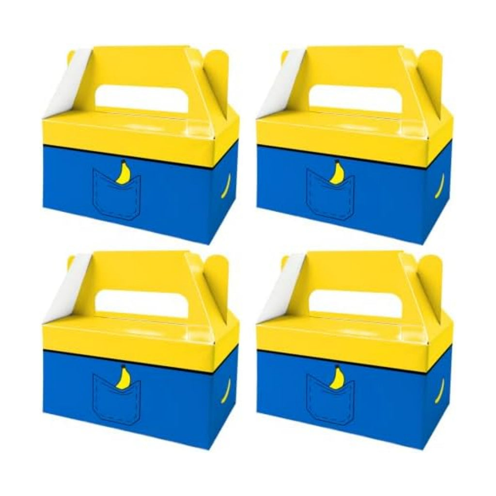 BGFMVS 12 Pack Yellow Blue Banana Pocket Party Favor Boxes Candy Treat Bags