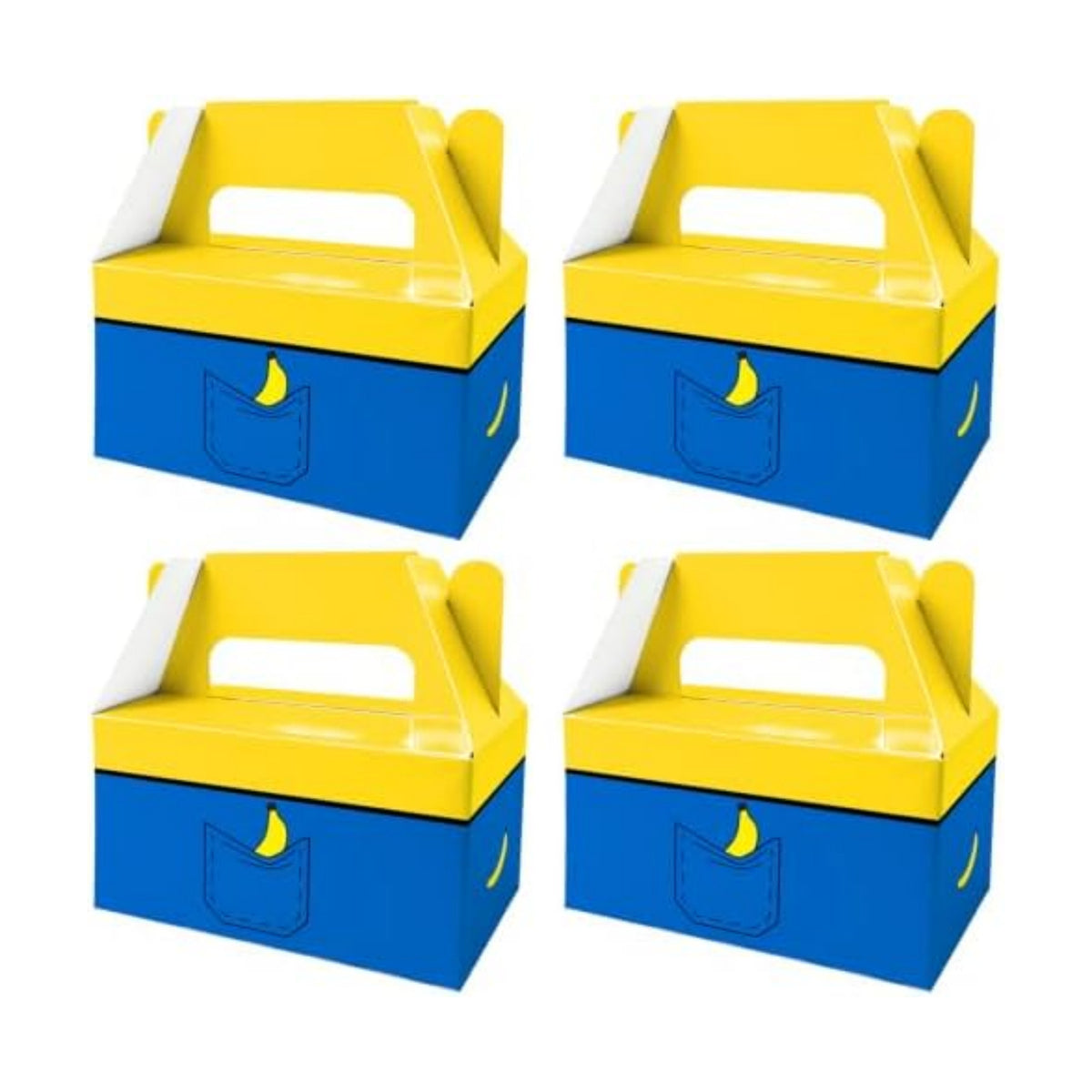 BGFMVS 12 Pack Yellow Blue Banana Pocket Party Favor Boxes Candy Treat Bags