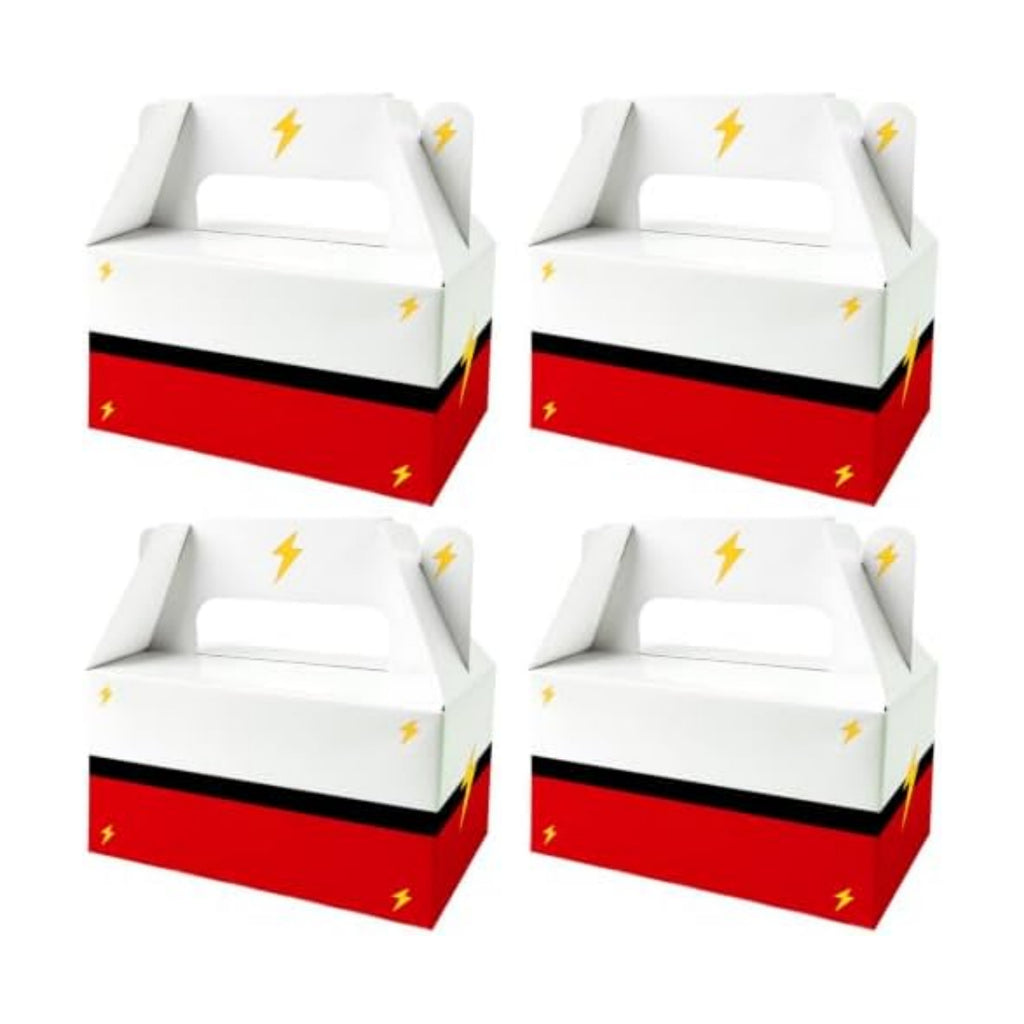 BGFMVS Red & White Lightning Cartoon Animation Party Favor Boxes - 12 Pack