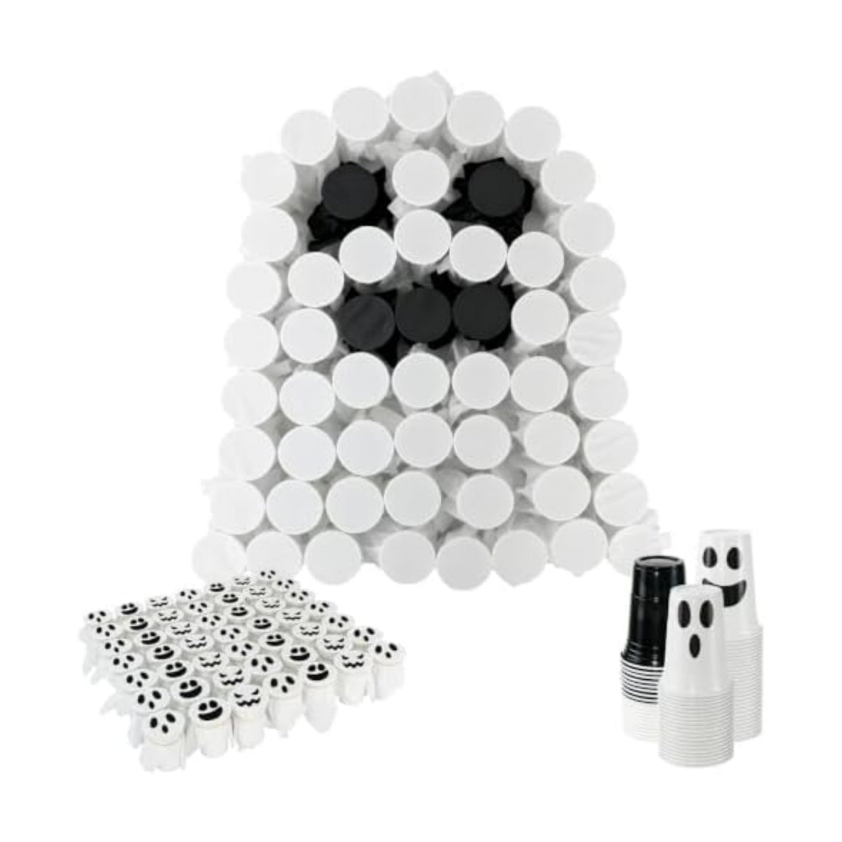 RISICULIS 50 Pcs Halloween Ghost Punch Game Set, DIY Prizes Party Supplies