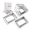 MrCookie Large Gingerbread House Cookie Cutters,8pc Sturdy Stainless Steel.