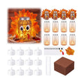 Qinyoung 12 Pcs Thanksgiving Turkey Craft Mason Jars Tissue Paper Craft