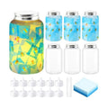 Qinyoung 6 Pcs Firefly Mason Jars Firefly Paper Crafts with LED Candle Light DIY Suncatchers Decoration Make Your Own Camping VBS Mason Jars Supplies for Sunday School Projects Activity