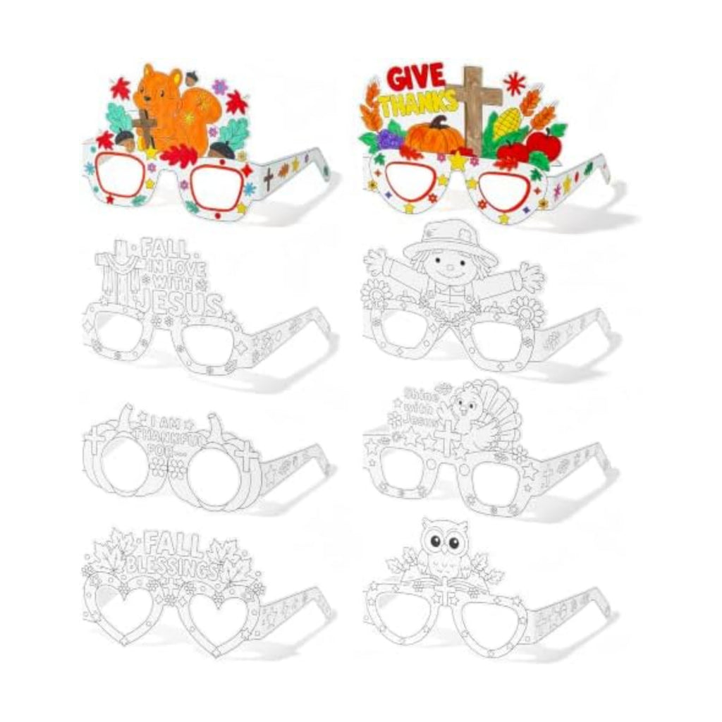 32Pcs Religious Fall Thanksgiving Crafts for kids DIY Coloring Glasses