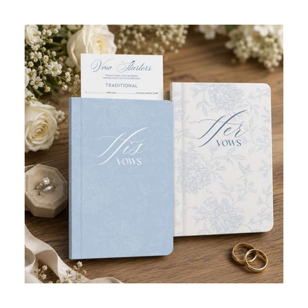 Vow Books His and Hers, Wedding Vow Books Set of 2 for Bride and Groom, 4 x 6 Inches Personalized Notebook for Ceremony Promises, Floral Keepsake Journals, His and Hers Gifts, Wedding Must Haves 2026
