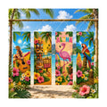 Cinrobiye 4 Pcs Hawaiian Luau Party Porch Sign Decorations, Tropical Aloha Door Banner with Tiki Flamingo Beach Design, Summer Party Hanging Backdrop for Tiki Bar, Birthday, Outdoor Indoor Events