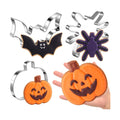 Teenyyou 3 Pcs 7.5 Inch Large Halloween Cookie Cutters Set Extra Large Pumpkin Bat Spider Shapes Stainless Steel Metal Giant Cookie Cutters Molds for Halloween Day Baking Party Kitchen Accessories