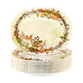Homlouue 50PCS Thanksgiving Plates 12 * 10, Watercolor Harvest Fall Plates