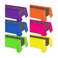 6 Pcs Mexican Fiesta Plastic Tablecloth,108 x 54 Inch