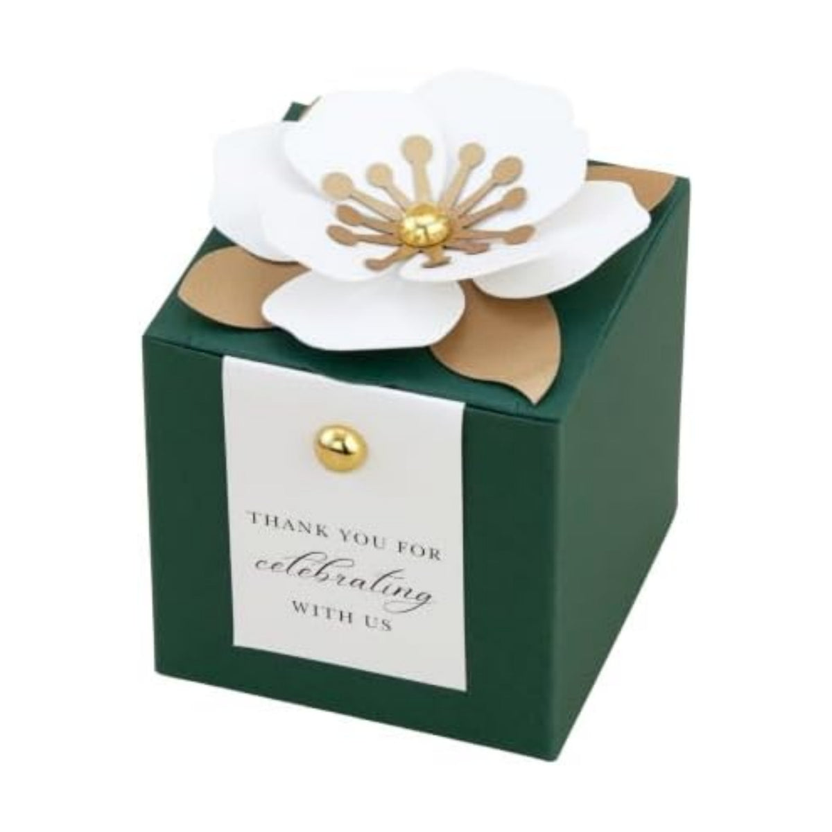 FEIYI 20 PCS Favor Boxes, Emerald Candy Boxes 2.55x2.55x2.55
