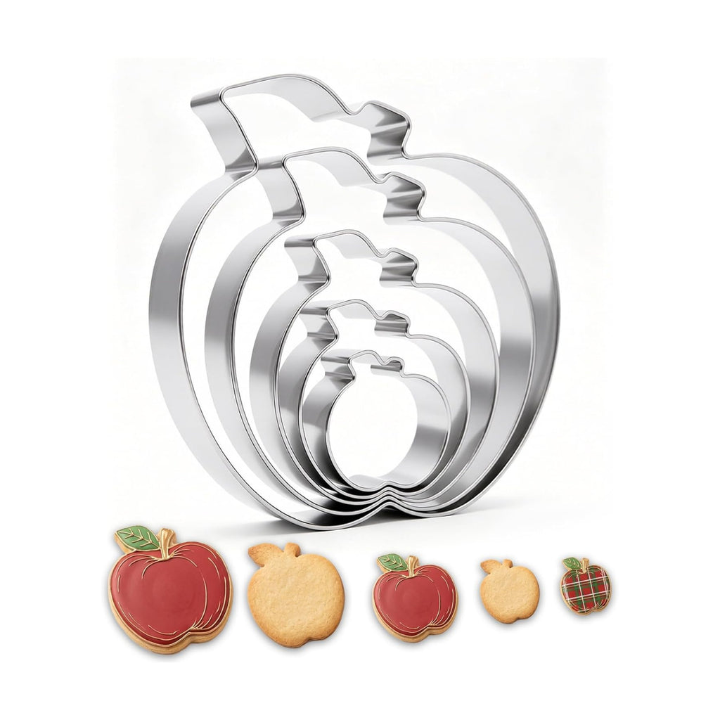 Apple Cookie Cutters for Teacher's Day Party, 5 Pack (Apple)