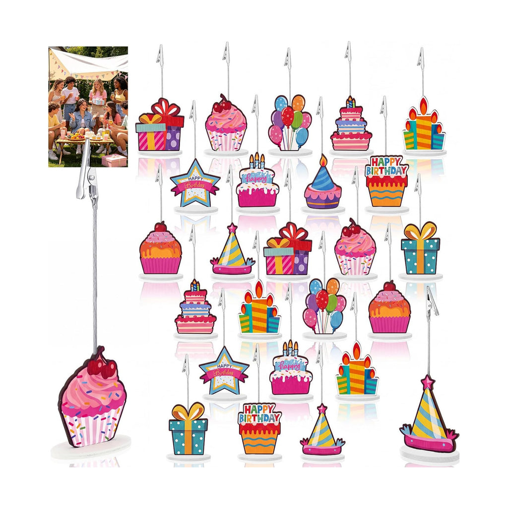 RattanView 24 Pcs Birthday Photo Holders for Centerpieces 5.5" Table Number