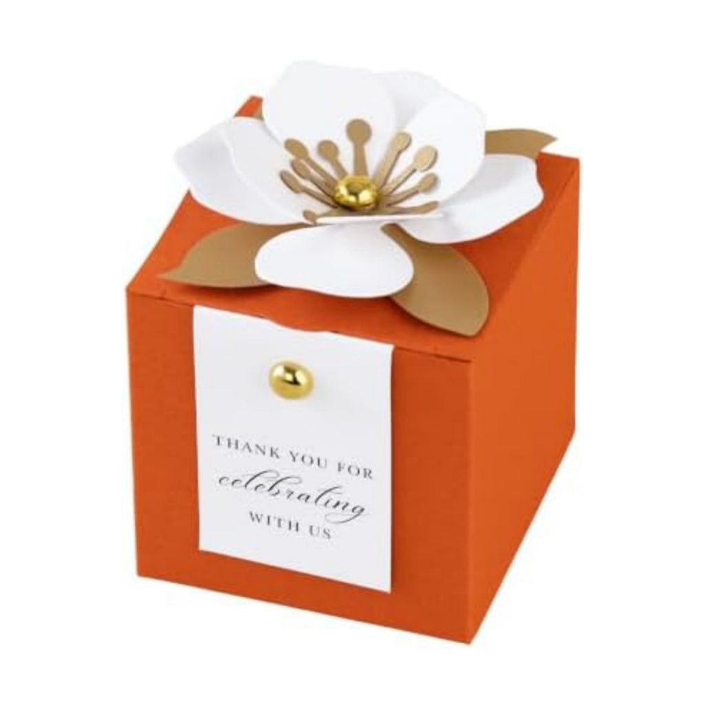 FEIYI 20 PCS Favor Boxes, Burnt Orange Candy Boxes 2.55x2.55x2.55