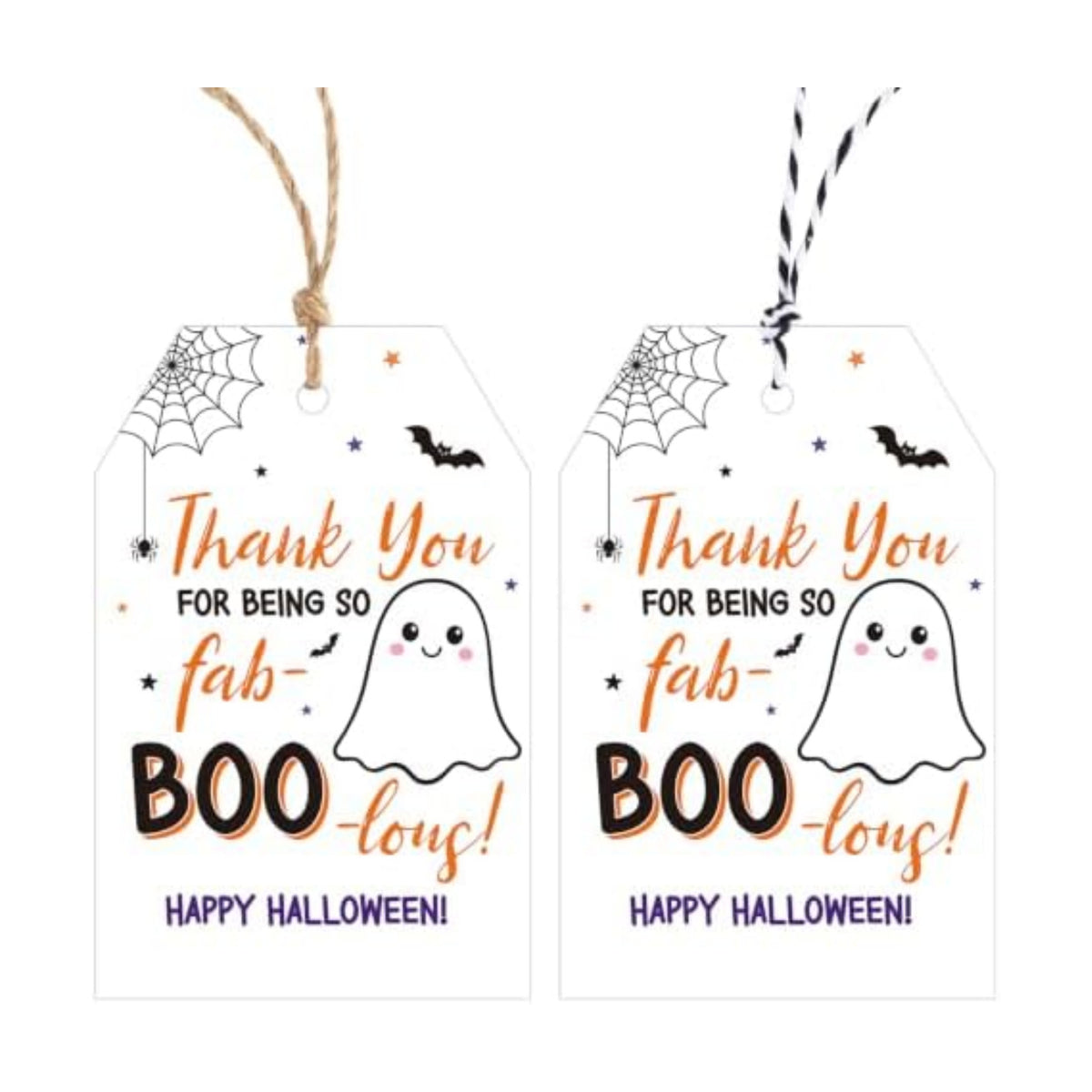 Alynta Halloween Tags with String 50Pcs Happy Halloween Paper Gift Tags