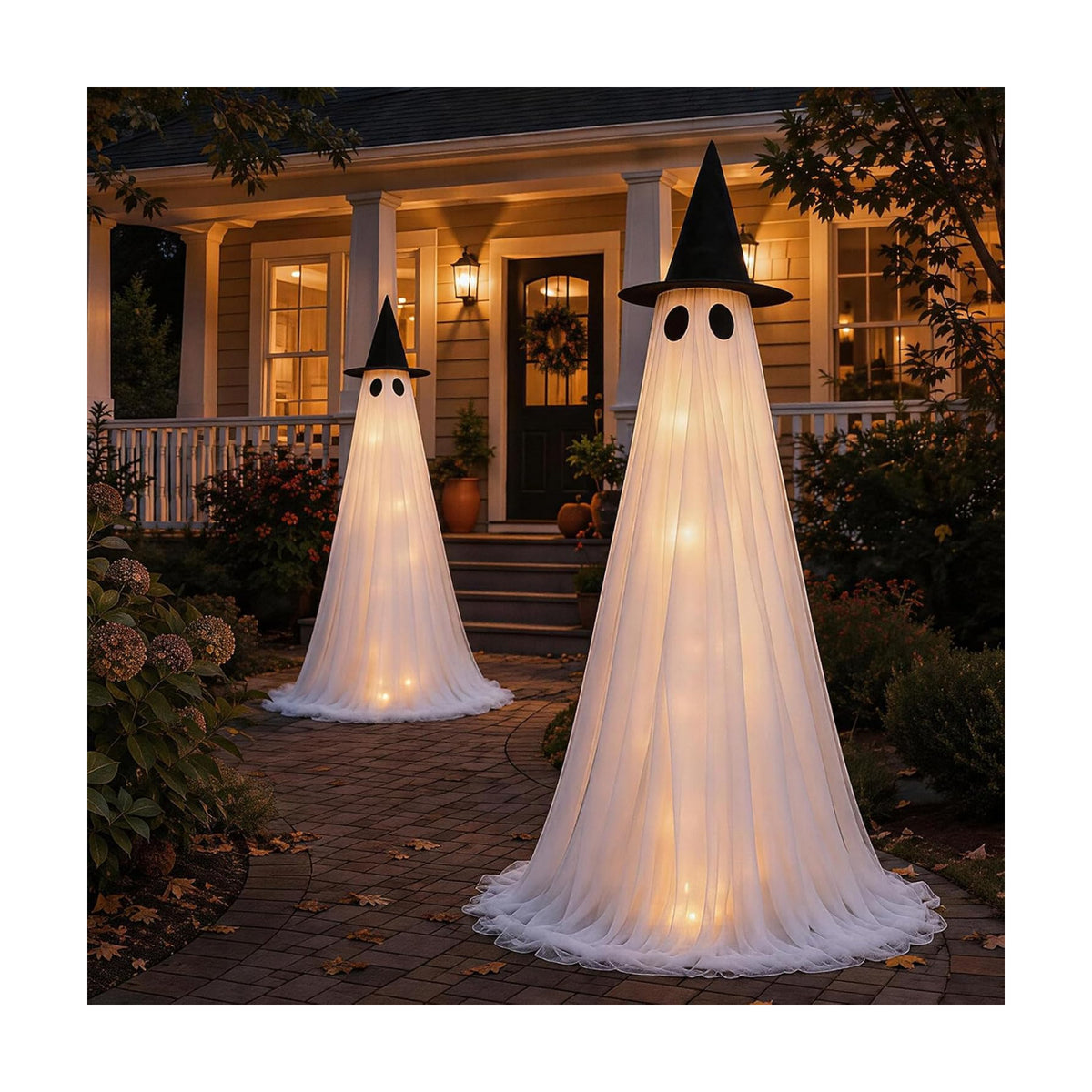 2 Pack 5 Ft Large Light Up Ghost Decor - Halloween Decorations Outdoor