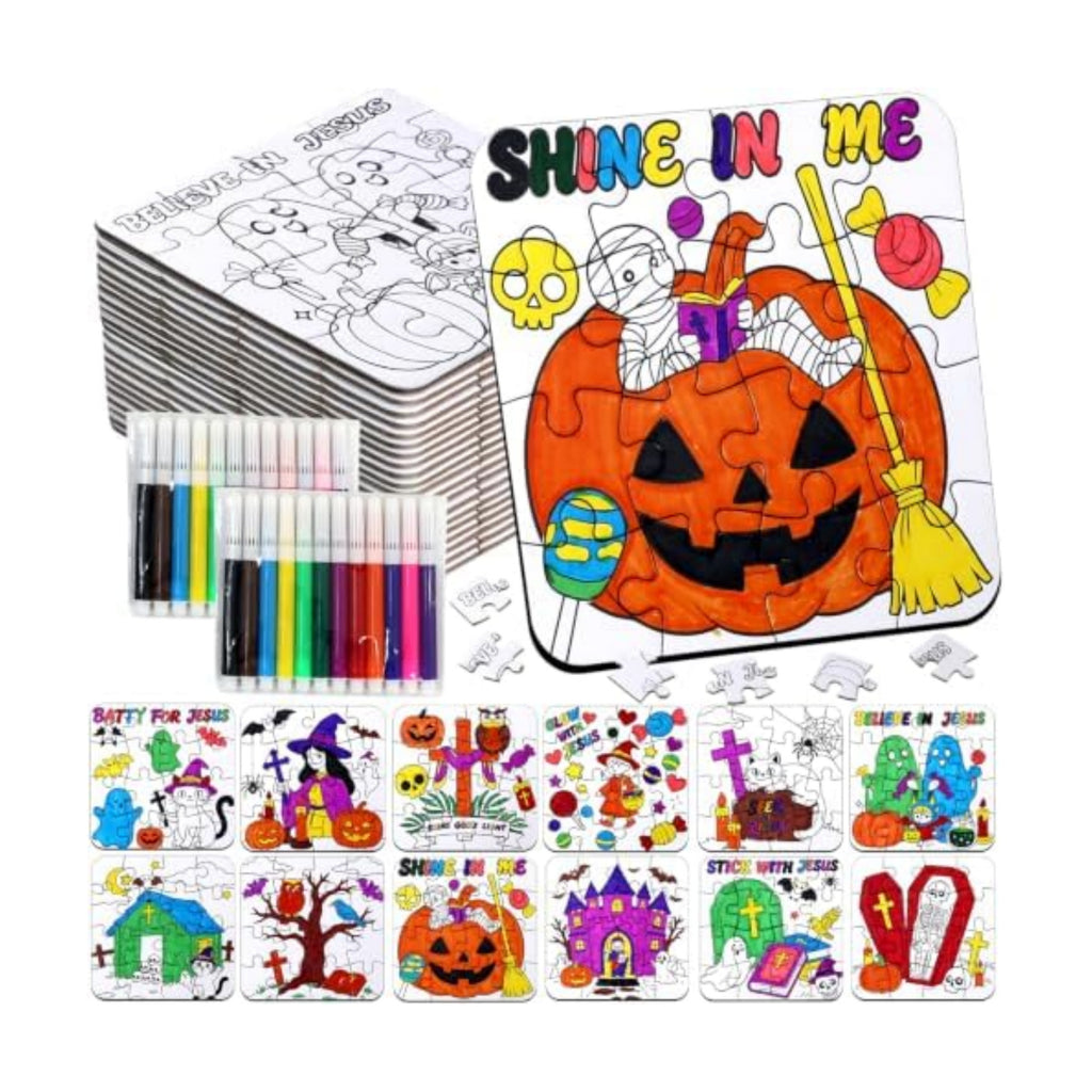 Religious Halloween Arts & Crafts for Kids, DIY Puzzle Activities Game Toy