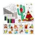 Western Cowboy Coloring Jigsaw Puzzle for Kids-DIY Horse Craft Party Favors
