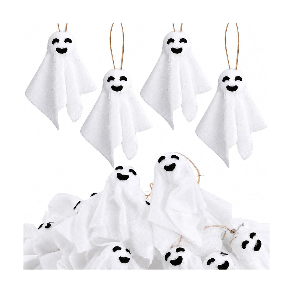 24 Pcs Halloween Hanging Ghost Cloth Decoration Small White Ghost Ornaments