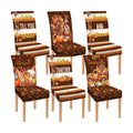Moukeren 6 Pcs Thanksgiving Chair Covers Fall Striped Dining Slipcovers