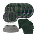 Yungyan 150 Pcs Dark Green Tartan Plates Napkins Dark Green Serves 50