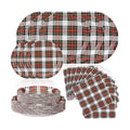 Yungyan 150 Pcs White Tartan Plates Napkins White Serves 50