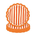 JarThenaAMCS 30Pcs Orange Stripe Paper Plates Fall Scalloped Disposable Plate Striped Dessert Plate for Autumn Thanksgiving Birthday Bridal Baby Shower Wedding Party Table Decor