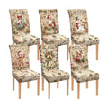 Moukeren 6 Pcs Vintage Christmas Chair Covers Farmhouse Dining Slipcovers