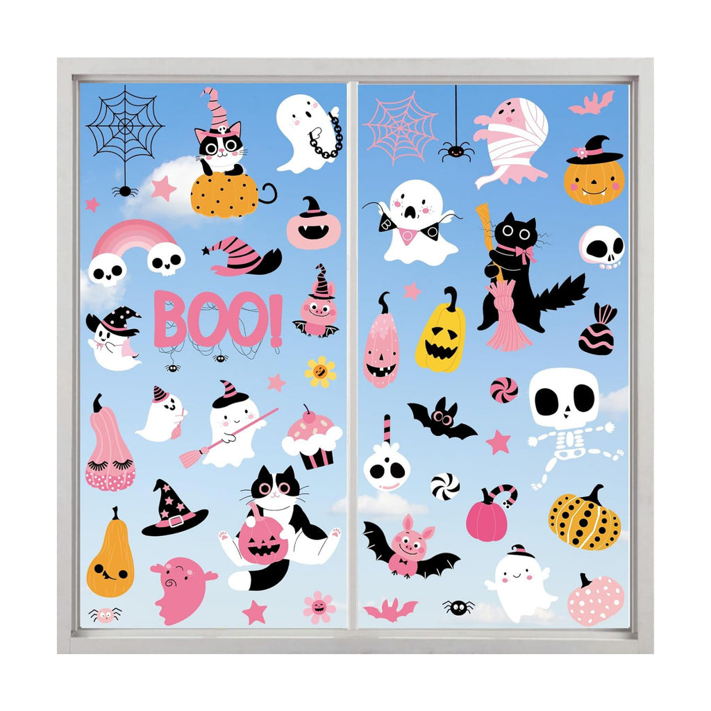 105Pcs Halloween Window Clings, Halloween Window Stickers for Party Decor