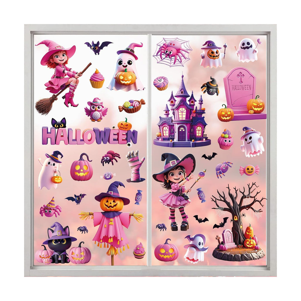 64Pcs Halloween Window Clings, Halloween Window Stickers for Party Decor