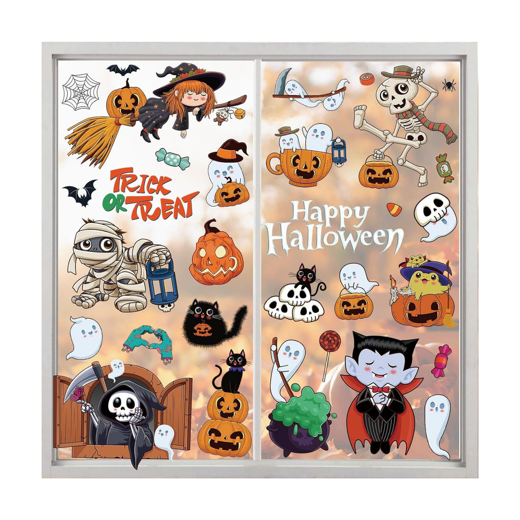 72Pcs Halloween Window Clings, Halloween Window Stickers for Party Decor
