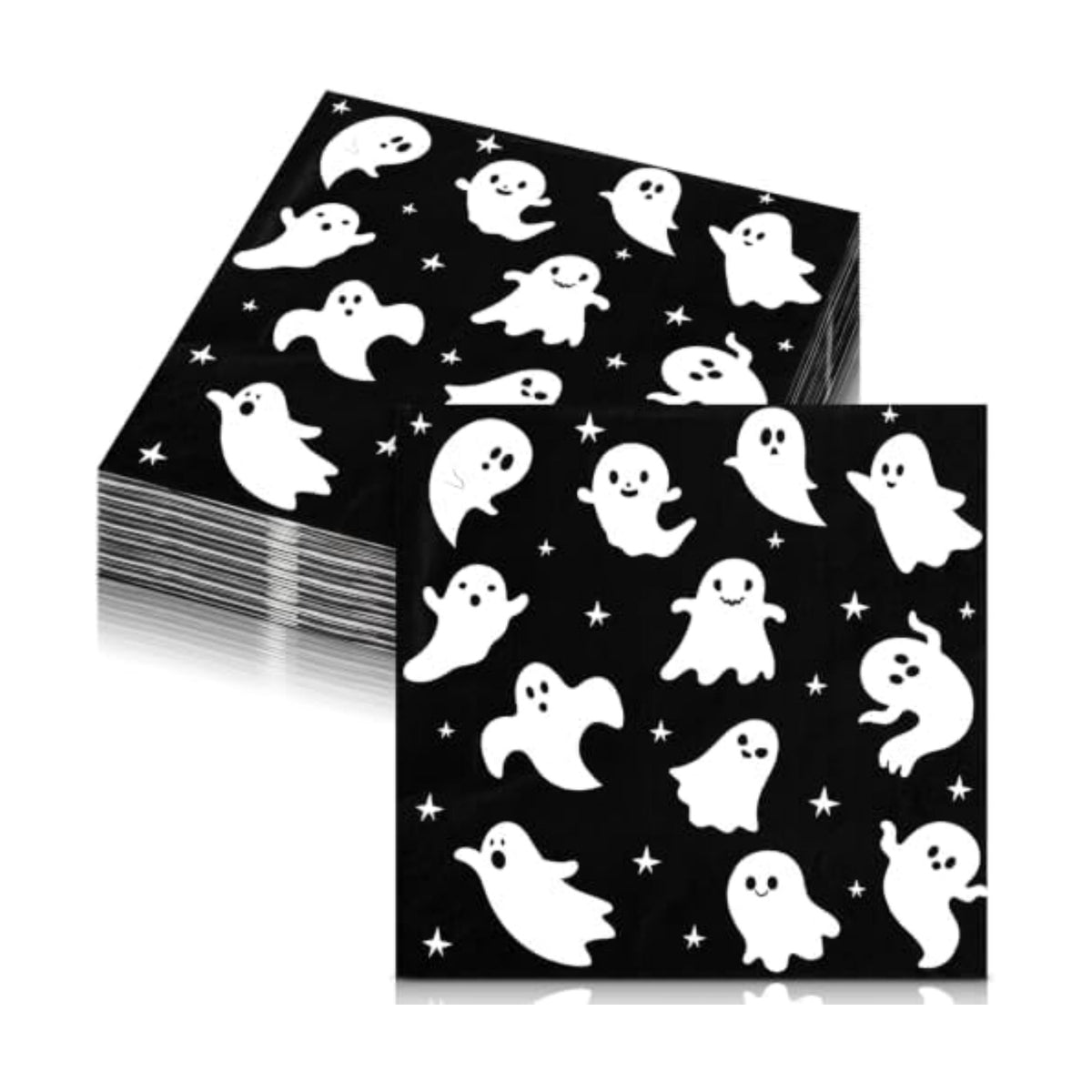 MotiMind Halloween Paper Napkins for Party,50 Pcs,Ghost