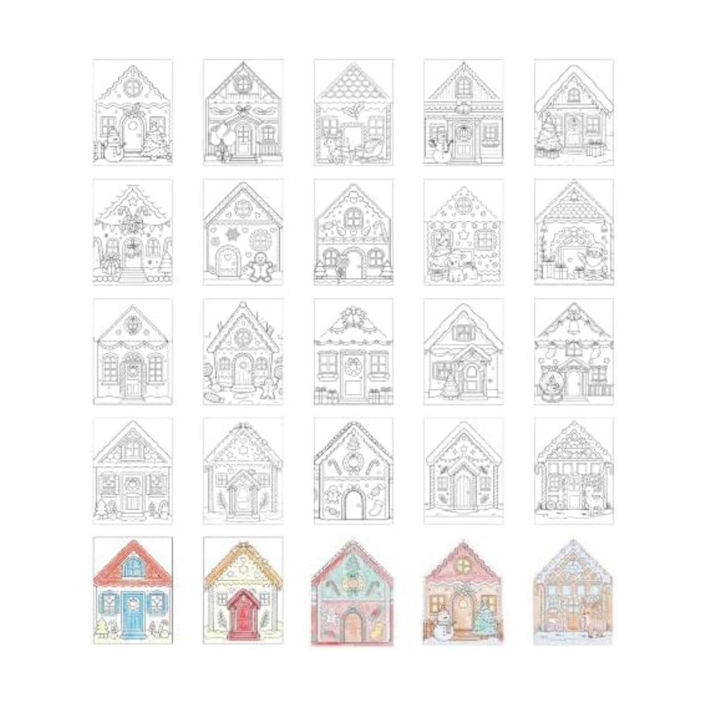 VYRANA Christmas DIY Coloring Greeting Cards, 20Pcs Holiday Blank Art Paper Cards for Kids Adults, Festive Xmas Party Craft Supplies, Gift Ideas for Mom, Friends, Thank You & Greeting Card Collection