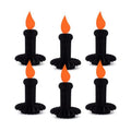 Fourluoo 6pcs Halloween Table Decoration Black Candle Honeycomb Centrepiece