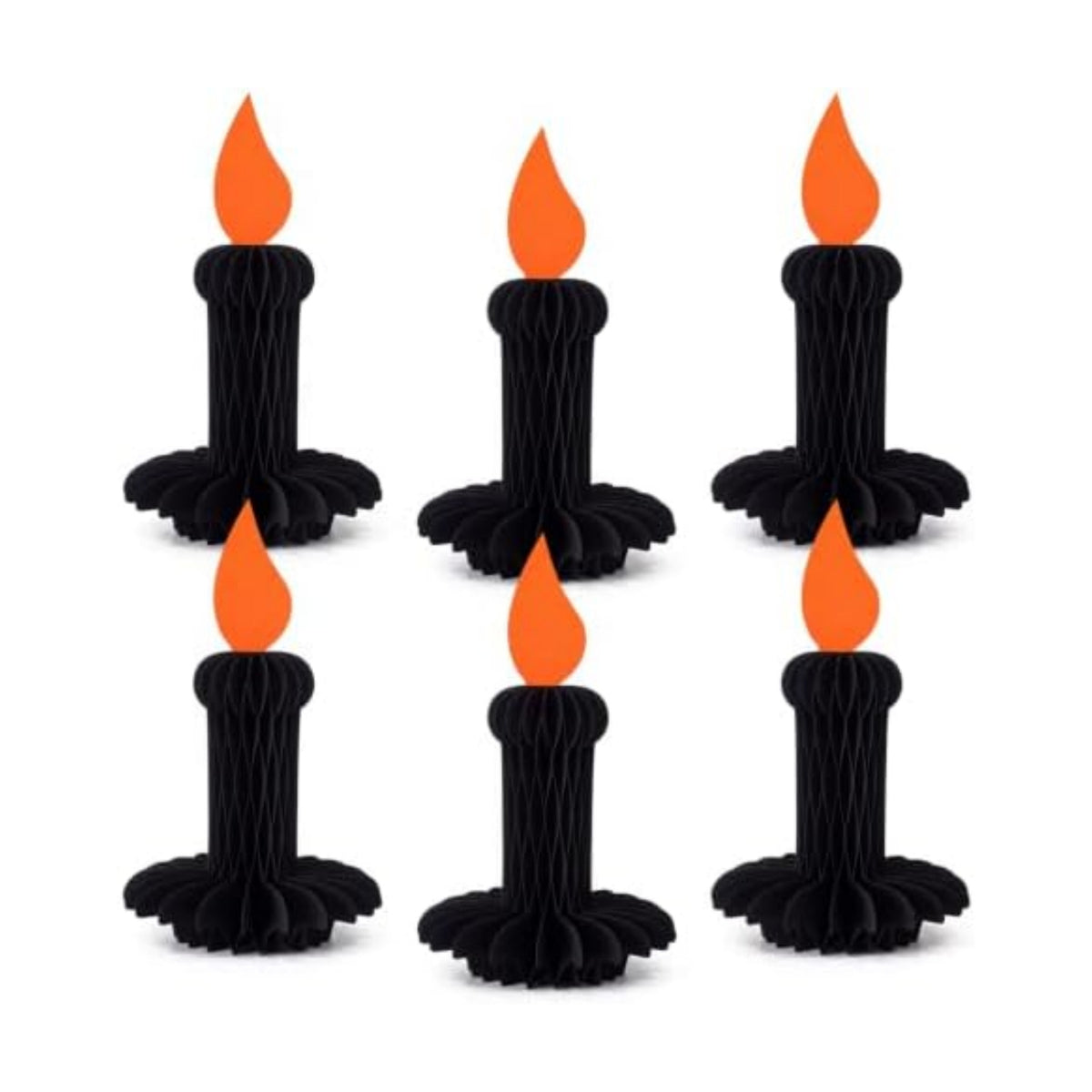Fourluoo 6pcs Halloween Table Decoration Black Candle Honeycomb Centrepiece