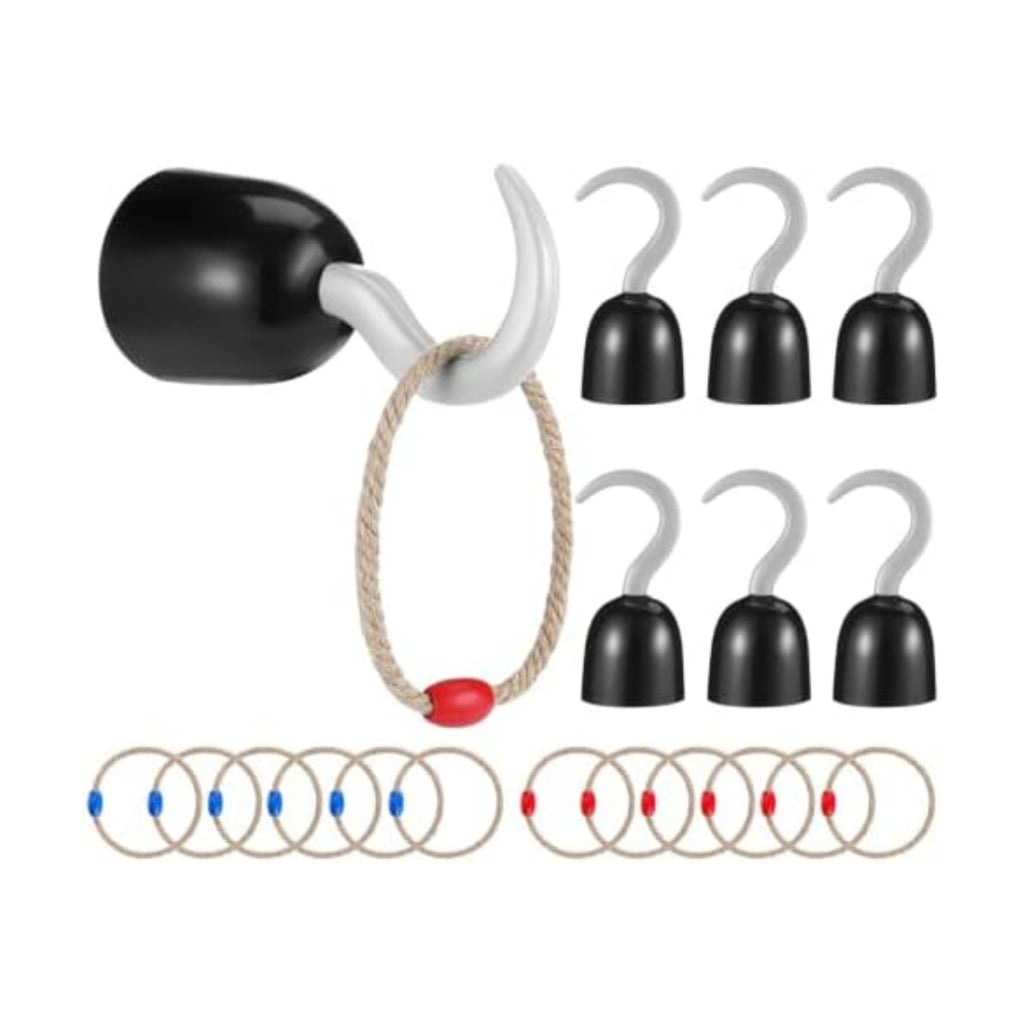 Booson 18 Pieces Pirate Hook Captain Hook Ring Toss Game