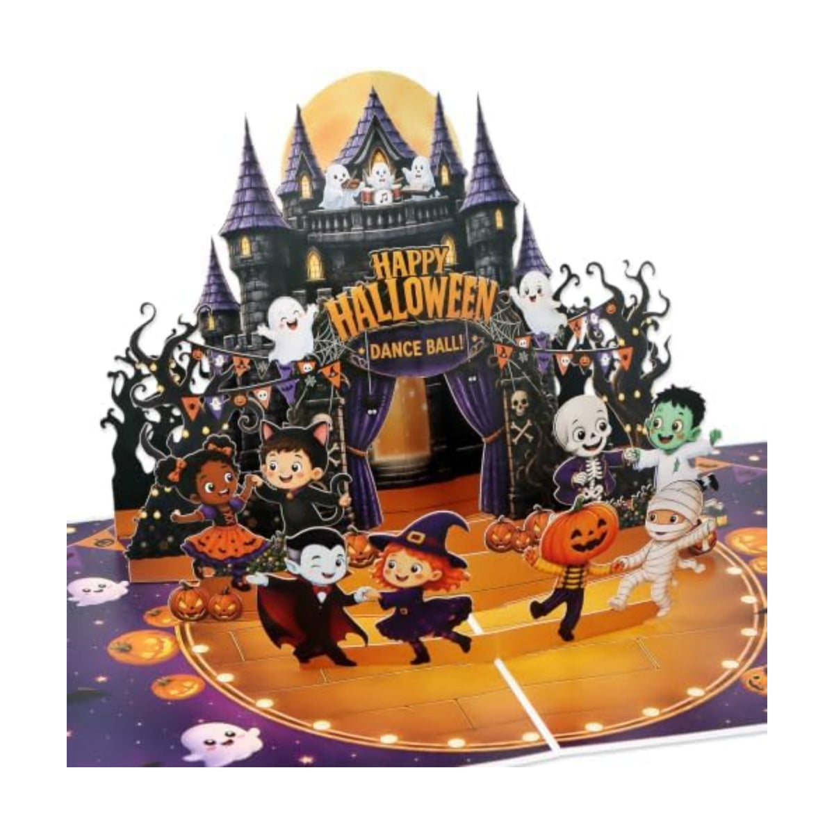 D24TIME Spooky Happy Halloween Pop Up Card for Kids Grandkids