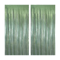 Sage Green Foil Fringe Streamers 8.2ft x 3.2ft 2 PCS