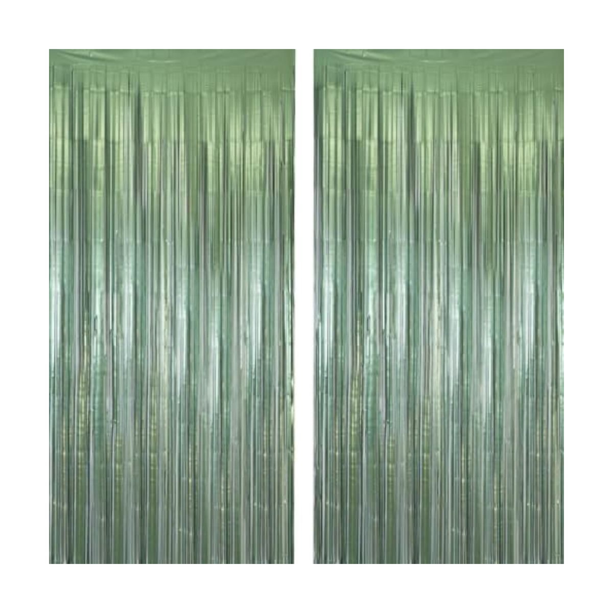 Sage Green Foil Fringe Streamers 8.2ft x 3.2ft 2 PCS